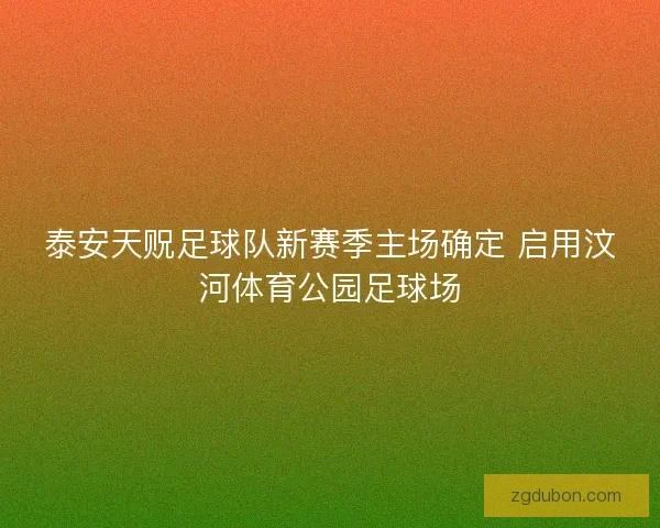 泰安天贶足球队新赛季主场确定 启用汶河体育公园足球场