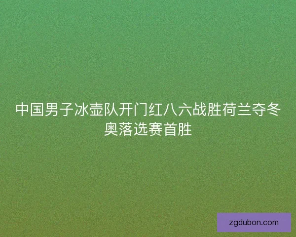中国男子冰壶队开门红八六战胜荷兰夺冬奥落选赛首胜 中国男子冰壶队开门红八六战胜荷兰夺冬奥落选赛首胜